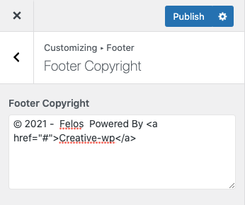 Customize Copyright