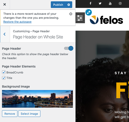 Default page header