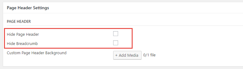 Page header setting