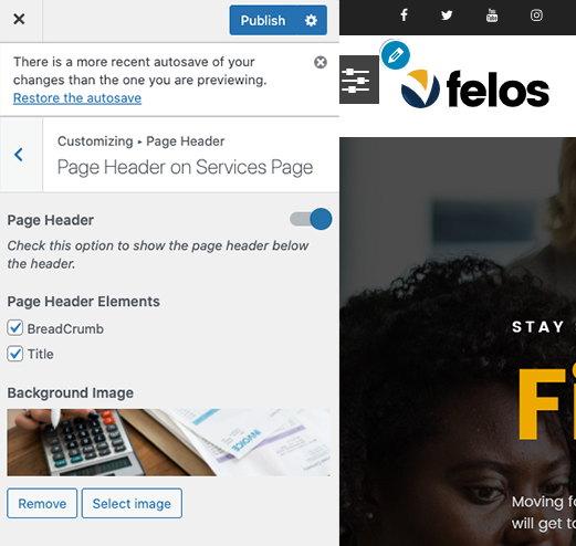 Page header service