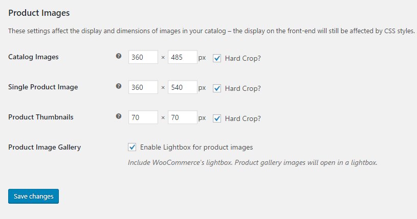 woocommerce settings